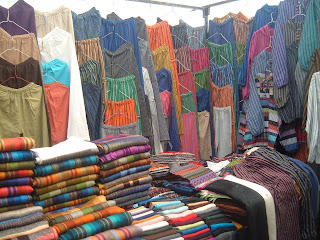 Clothing stall, Otavalo market.